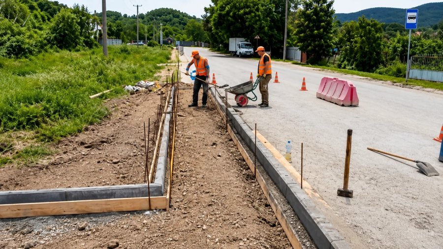 В Тыловом после обращений жителей обустраивают остановки и тротуары