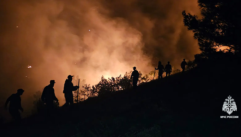 В Ивановке крымские пожарные ликвидировали возгорание камыша