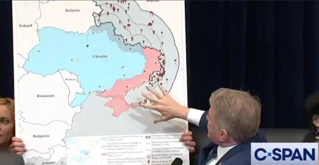 Карту РФ с зоной поражения американскими ракетами показали в конгрессе США